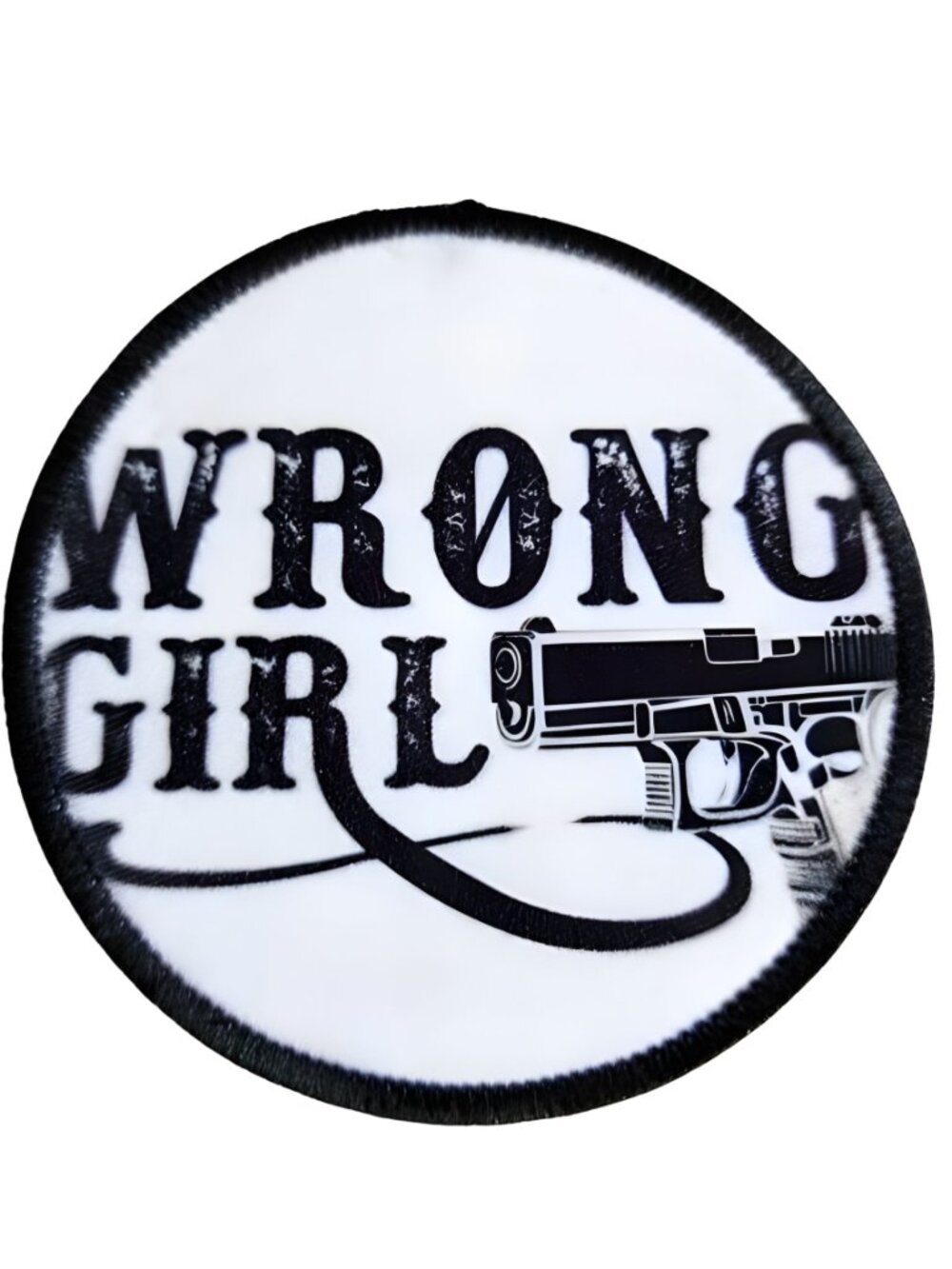 Wrong Girl Western Sublimation DYI Fabric Hat Patch Glue Iron On Sew Hat Patch